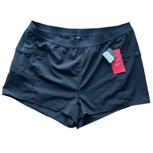 New Mountain Hardwear Trail Sender Shorts Women’s XL Black UPF 50 Pull On Hiking